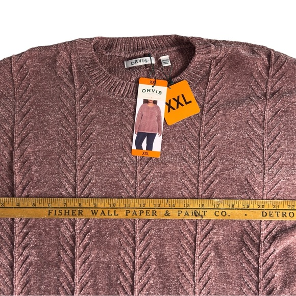 Orvis Women's Crew Neck Long Sleeve Chenille Sweatshirt Misty Rose Size XXL NWT - Picture 4 of 11